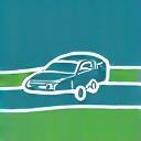 Icon of a car driving on a road with a checkmark